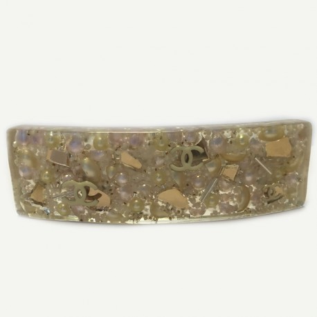 Barrette à cheveux CHANEL inclusions de perles nacrées et éclats dorés