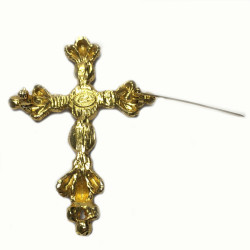 Broche CHRISTIAN LACROIX croix dorée