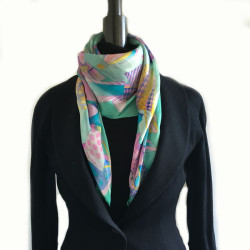 Foulard LEONARD en soie verte