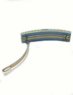 Barrette CHANEL bleu et or