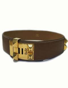 Belt HERMES Medor T 68 gold