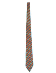 Tie HERMES in cotton and silk light orange stripes