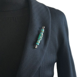 Broche épingle LANVIN en strass multicolores