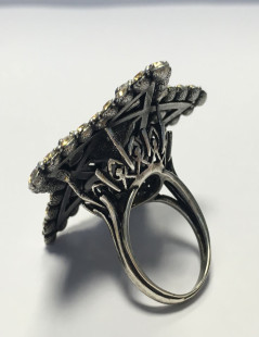 Ring LANVIN T51, 5 star in silver and white and gold rhinestones