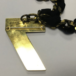 LANVIN pendant brooch '7' in rhinestone necklace