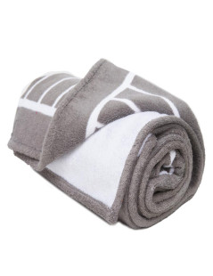 Gray and white CHANEL beach towel