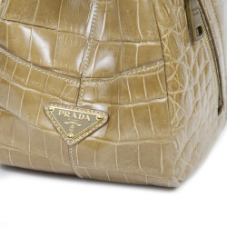 Sac cabas PRADA en crocodile gold