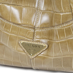 Sac cabas PRADA en crocodile gold