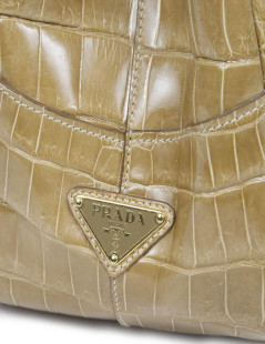 PRADA Tote in gold crocodile bag