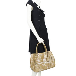 Sac cabas PRADA en crocodile gold