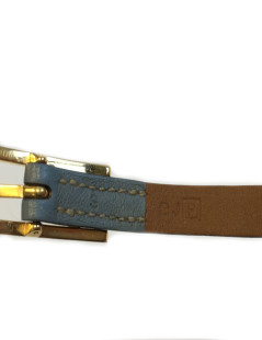 Blue leather HERMES "HAPI" bracelet