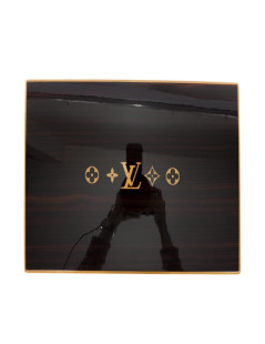 LOUIS VUITTON cigar case in mahogany finish wood ebony