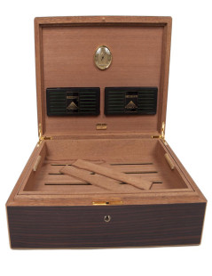 LOUIS VUITTON cigar case in mahogany finish wood ebony