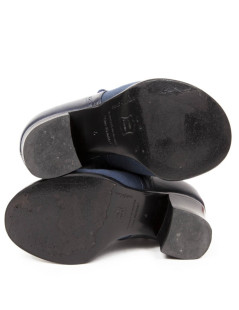 Mocassins ANATOMICA T 6 toile et cuir bleu marine