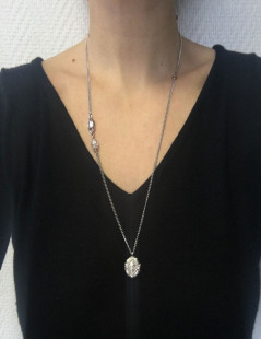 Collier CHANEL métal argenté