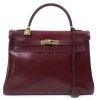 Kelly 32 HERMES cuir box rouge H Vintage