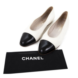 Ballerines CHANEL T38 bicolore