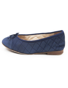 Ballerines CHANEL T39 cuir matelassé  bleu