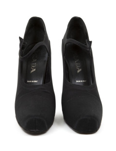 Shoes PRADA t 38.5 black silk evening