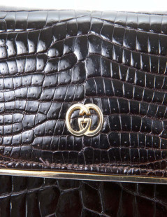 Clutch GUCCI Vintage Brown croco