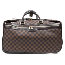 Valise de voyage LOUIS VUITTON "Eole"en toile damier marron