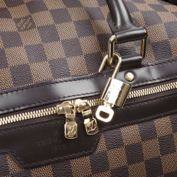 Valise de voyage LOUIS VUITTON "Eole"en toile damier marron