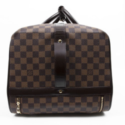 Valise de voyage LOUIS VUITTON "Eole"en toile damier marron