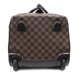 Valise de voyage LOUIS VUITTON "Eole"en toile damier marron