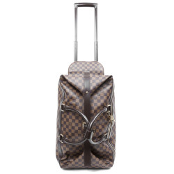 Valise de voyage LOUIS VUITTON "Eole"en toile damier marron