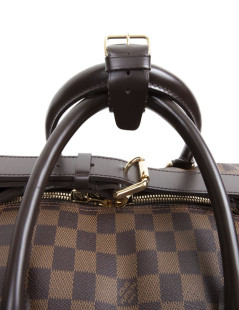 Valise de voyage LOUIS VUITTON "Eole"en toile damier marron