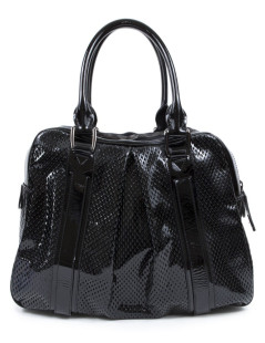 Sac BURBERRY cuir perforé verni noir