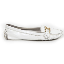 Mocassins LOUIS VUITTON t  cuir verni blanc