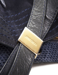 Sac JIMMY CHOO daim bleu nuit