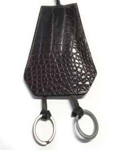 Collier - porte-clefs HERMES "Le Touquet" en crocodile