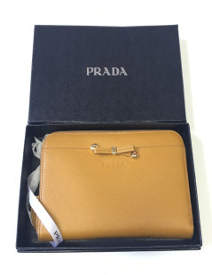 PRADA leather gold portfolio