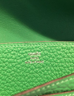 Portefeuille  dogon HERMES vert bamboo