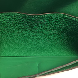 Portefeuille  dogon HERMES vert bamboo