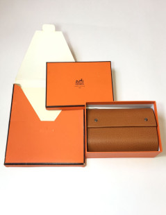 Rolled notebook HERMES leather Buffalo gold with 2 refills