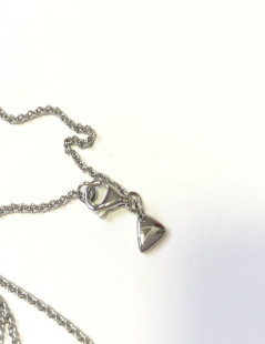 THIERRY MUGLER silver metal pendant necklace