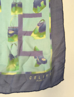 CELINE square in blue silk