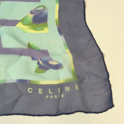 CELINE square in blue silk