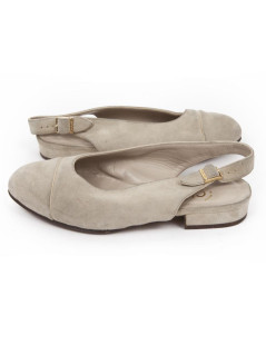 Ballerines CHANEL T 36 en daim beige