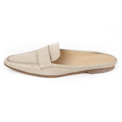 Mules Hermes T 35,5 en cuir beige