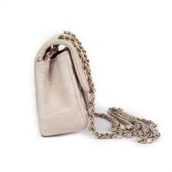 Mini sac CHANEL cuir d'agneau rose