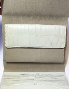 CASSEGRAIN ivory leather wallet