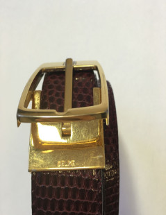 CÉLINE Vintage belt in burgundy lizard size 95EU