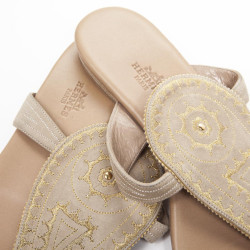 Flip flops HERMES t39 in beige suede