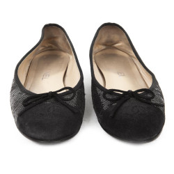 Ballerines CHANEL T 39.5 cuir et sequins 