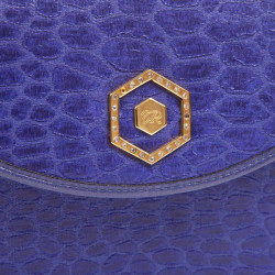 Evening bag in blue ink silk REVILLON