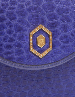 Evening bag in blue ink silk REVILLON